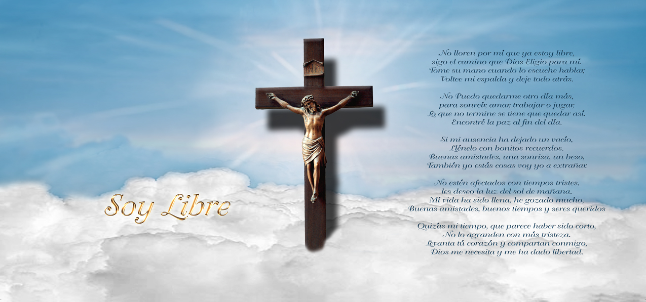 Soy Libre Clouds Blue (With Verse-Crucifix)